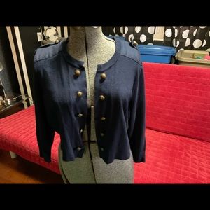 TORRID cropped navy cardigan